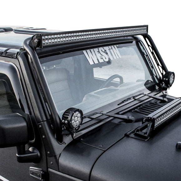Westin/Snyper 07-17 Jeep Wrangler Snyper Overhead Light Hoop - Textured Black