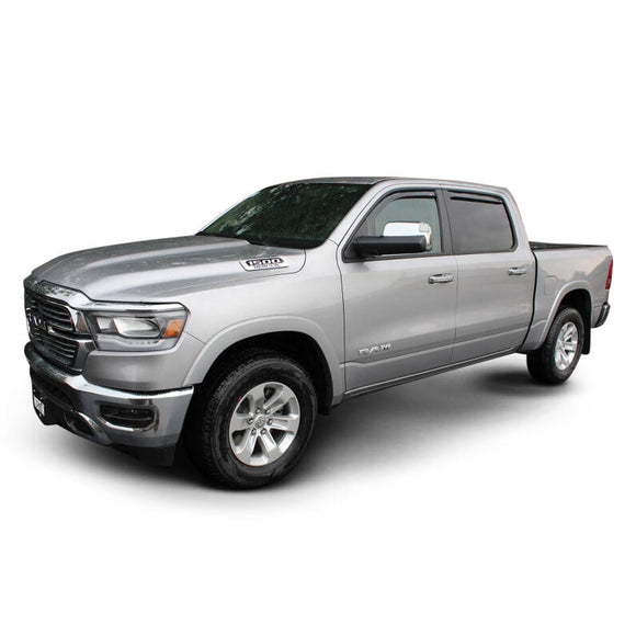 Westin 19-22 Ram 1500 Crew Cab(Excl. 19-22 Ram 1500 Classic) In Channel Wind Deflector 4pc - Smoke