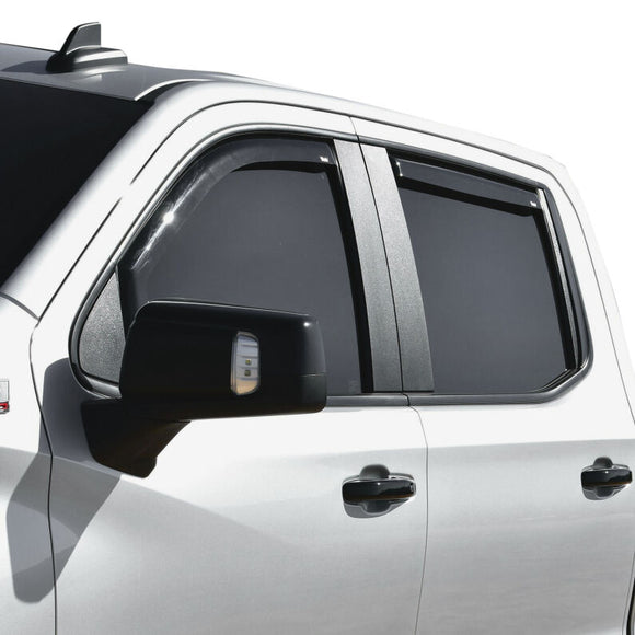 Westin 19-21 Chevy Silverado Crew Cab Pickup In-Channel Wind Deflector 4pc - Smoke