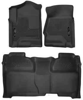 Husky Liners 14-18 Chevrolet Silverado Crew Cab X-Act Contour Front & Second Seat Floor Liners