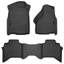 Husky Liners 03-08 Dodge Ram 1500/2500/3500 Quad Cab WeatherBeater Combo Black Floor Liners-1