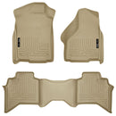 Husky Liners 03-08 Dodge Ram 1500/2500/3500 Quad Cab WeatherBeater Combo Tan Floor Liners-1