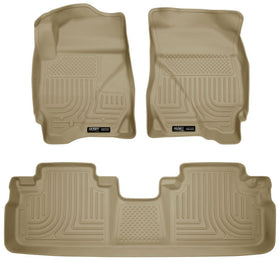Husky Liners 09-12 Ford Escape/Mazda Tribute (Base/Hybrid) WeatherBeater Combo Tan Floor Liners