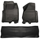 Husky Liners 11-12 Ford SD Crew Cab WeatherBeater Combo Black Floor Liners (w/o Manual Trans Case)-1