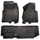 Husky Liners 11-12 Ford Super Duty Crew & Extended Cab WeatherBeater Front Row Black Floor Liners-1