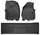 Husky Liners 2012.5 Ford SD Crew Cab WeatherBeater Combo Black Floor Liners (w/o Manual Trans Case)-1