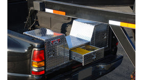 Westin/Brute V Shape Goose Neck 5th Wheel 57in Tailgate Box 1 Drawer/2 Swing Doors - Aluminum - 0