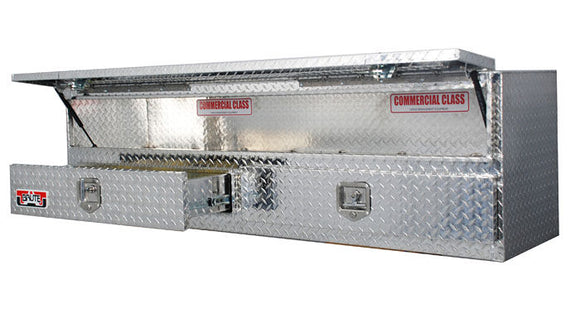 Westin/Brute High Cap 72in Stake Bed Contractor TopSider w/ Bottom Drawers - Aluminum