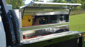 Westin/Brute High Cap 96in Stake Bed Contractor TopSider w/ Doors - Aluminum - 0