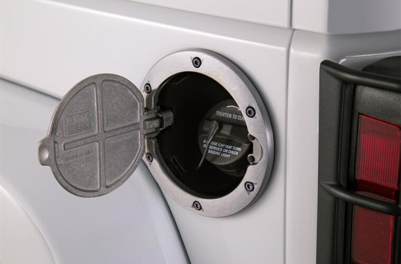 AMP Research 2007-2017 Jeep Wrangler JK 2/4 Door Fuel Door - Brushed