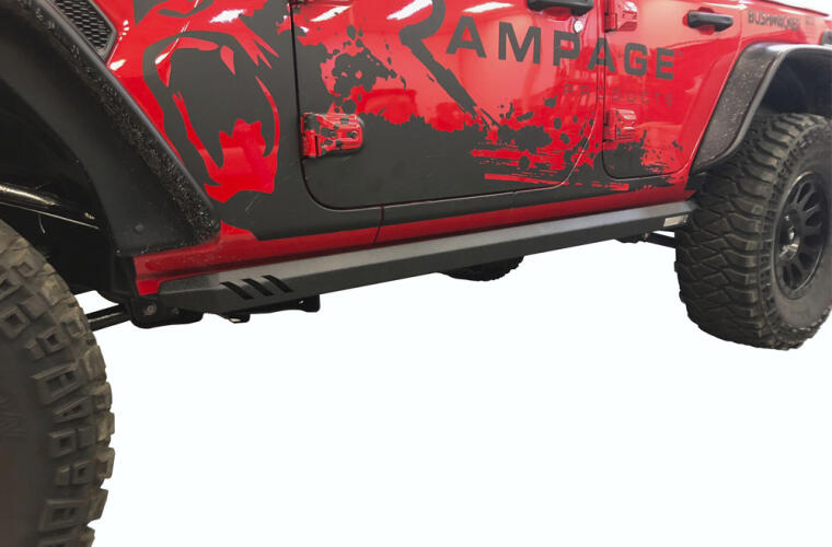 Rampage 2020+ Jeep Gladiator (JT) Rock Rail Nerf Bar - Black - 0