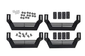 Rampage 1999-2019 Jeep Rock Rail Short Step Universal 4 Piece Set - Black