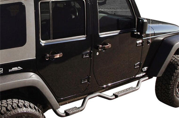 Rampage 2007-2018 Jeep Wrangler(JK) Unlimited Side Bar Drop Step Slimline - Black