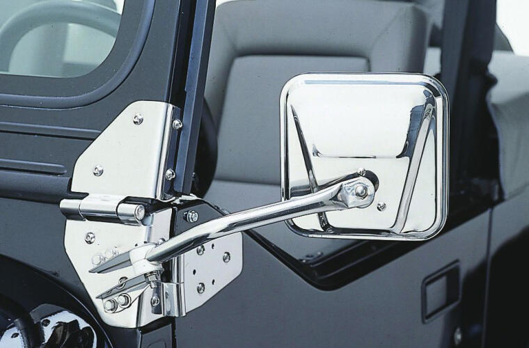 Rampage 1955-1983 Jeep CJ5 Side Mirrors - Stainless - 0