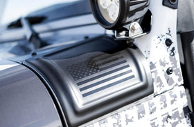 Rampage 2007-2018 Jeep Wrangler(JK) Cowl Cover 2-Door Cowl Cover With American Flag - Black