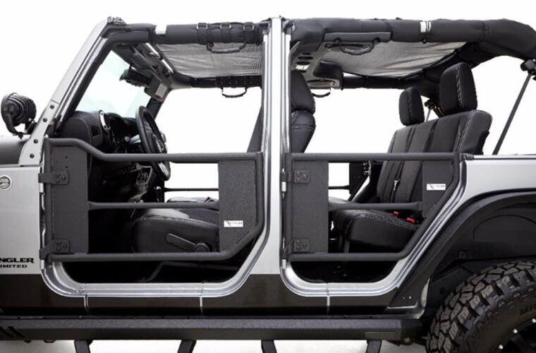 Rampage 2007-2018 Jeep Wrangler(JK) Unlimited 4-Door Tube Doors With Netting - Black
