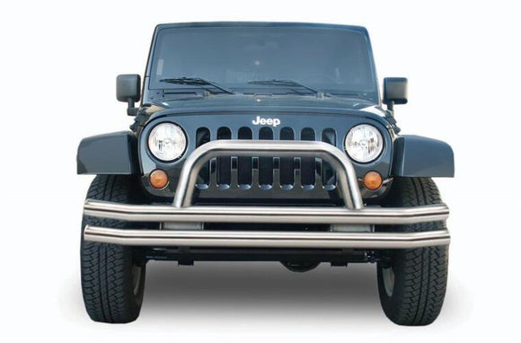 Rampage 1976-1983 Jeep CJ5 Double Tube Bumper Front - Stainless