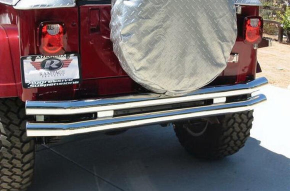 Rampage 1976-1983 Jeep CJ5 Double Tube Rear Bumper - Stainless