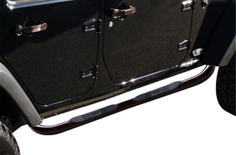 Rampage 2007-2018 Jeep Wrangler(JK) Unlimited 3 Inch Round Nerf Bar - Black - 0