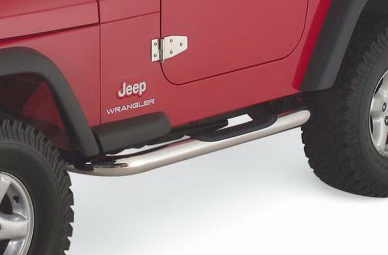 Rampage 1987-1995 Jeep Wrangler(YJ) 3 Inch Round Nerf Bar - Polished - 0