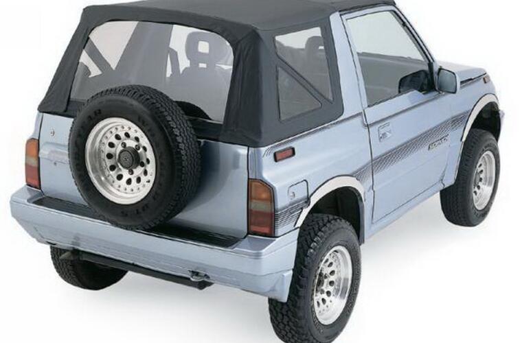 Rampage 1988-1994 Geo Tracker Soft Top OEM Replacement - Black Denim