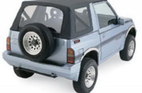 Rampage 1995-1998 Geo Tracker Soft Top OEM Replacement - Black Denim