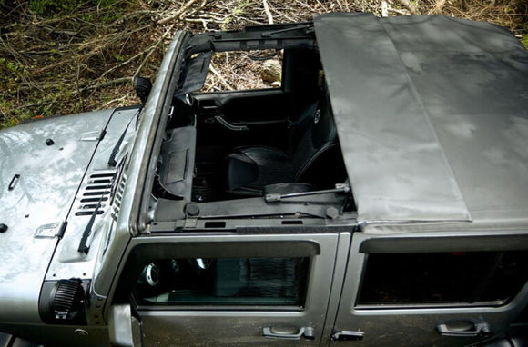 Rampage 2007-2018 Jeep Wrangler(JK) Unlimited 4-Door Trailview Tonneau Top - Black Diamond