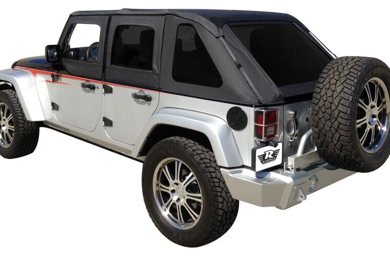 Rampage 2007-2018 Jeep Wrangler(JK) Unlimited Frameless Soft Top Kit - Black Diamond