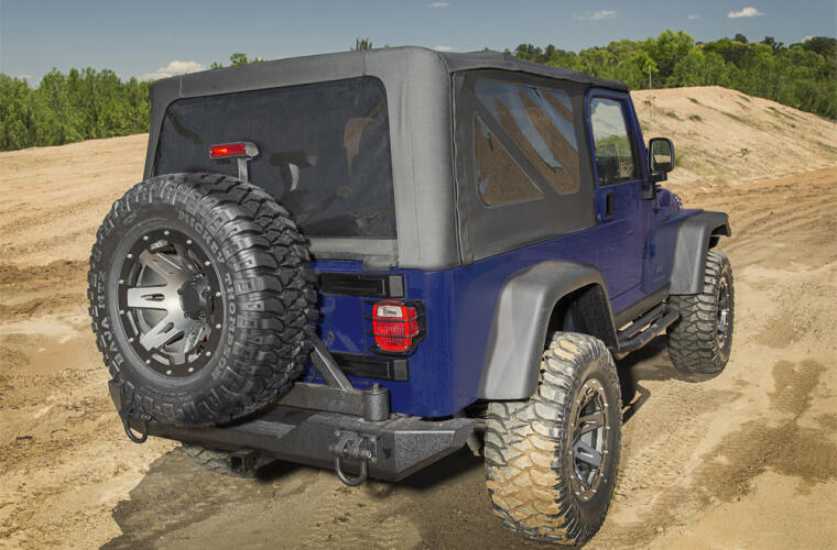 Rampage 04-06 Jeep Wrangler(TJ) Unlimited OEM Replacement Soft Upper Doors - Black Denim