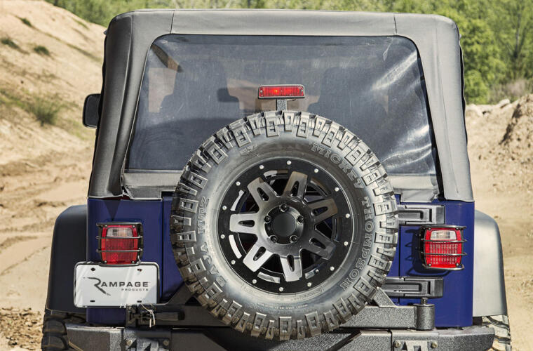 Rampage 04-06 Jeep Wrangler(TJ) Unlimited OEM Replacement Soft Upper Doors - Black Denim - 0