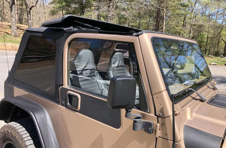 Rampage 18-21 Jeep Wrangler (JL) Unlimited Frameless TrailView Fastback Soft Top Kit - Black Diamond