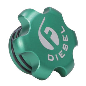 Fleece Performance 13-18 Dodge Cummins Green Anodized Billet Fuel Cap