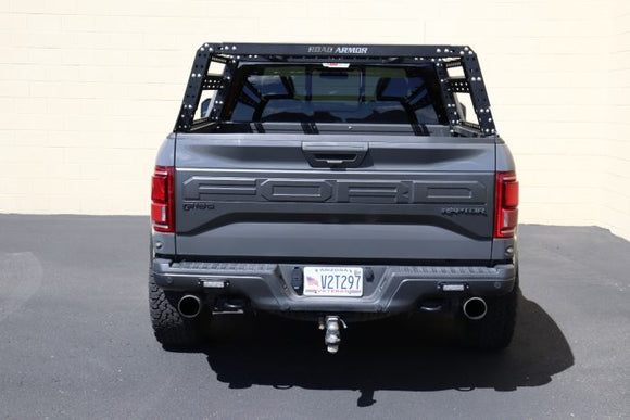 Road Armor 2007+ Toyota Tundra 5-1/2-6ft Bed TRECK Adj Bed Rack w/Brackets/Strap/Rails - Blk