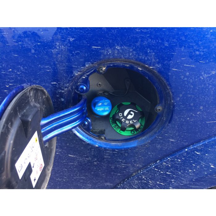 Fleece Performance 13-18 Dodge Cummins Black Anodized Billet Fuel Cap - 0