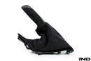 IND F87 M2 Matte Carbon Stitched Parking Brake Handle-4