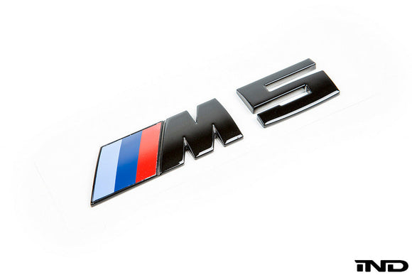 IND F10 M5 Painted Trunk Emblem - Black Chrome