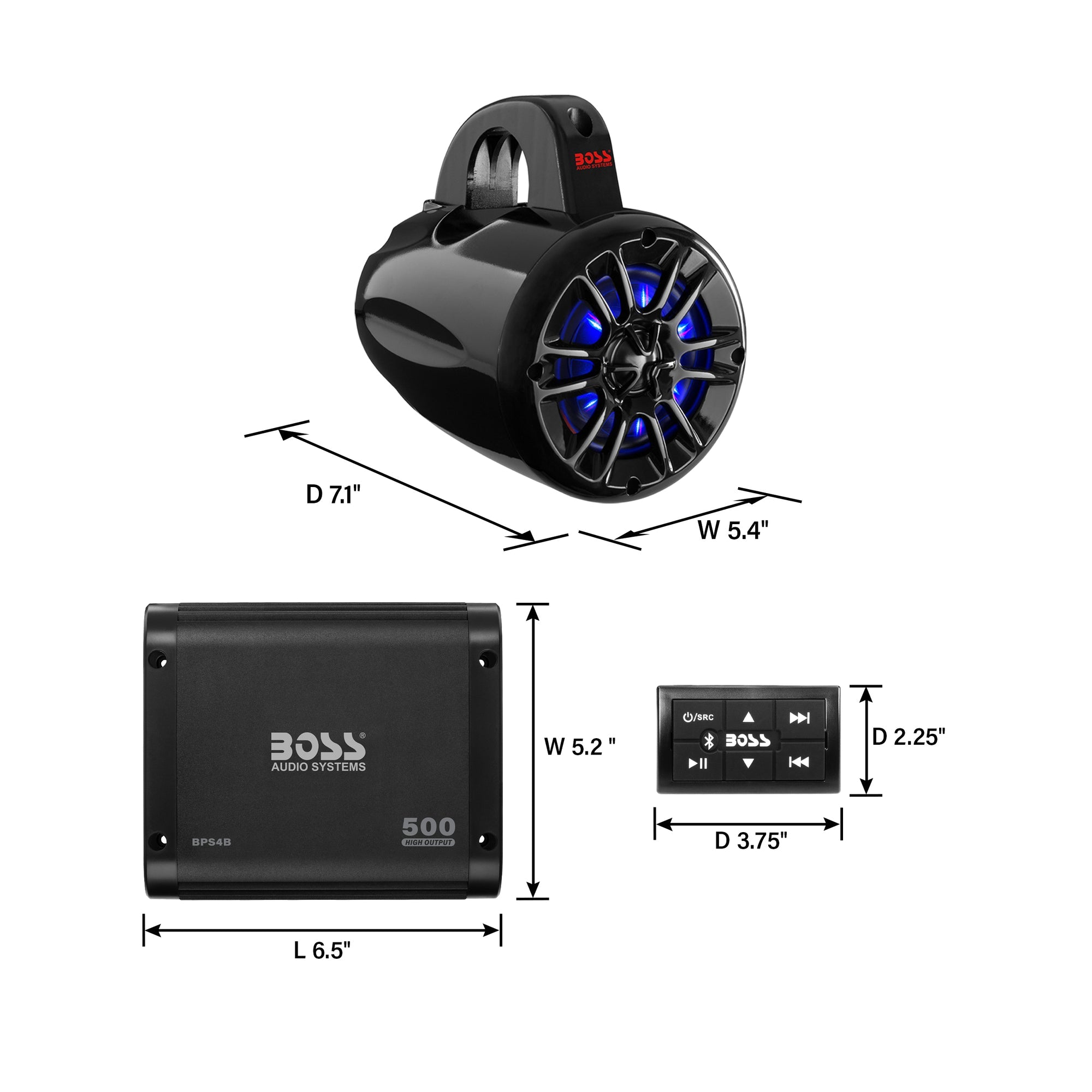 Boss Audio Systems UTV Marine Stereo Package - 0