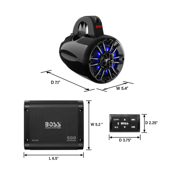 Boss Audio Systems UTV Marine Stereo Package