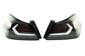 OLM Evolution Tail Lights (Clear Lens Black Base White Bar) - 15 WRX STI