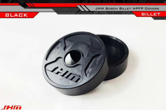 HPFP Fuel Pump Cover - Billet Aluminum for Bosch w fuel line (JHM) BLACK for B8 A4-A5-Allroad-Q5, C7 A6 and MK7-8V MQB 2.0T