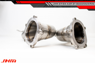 Exhaust - 3" Performance Downpipe and Midpipe w/ X-Pipe & High Flow Cat Combo (JHM) for C7 S6-S7-RS7 4.0T