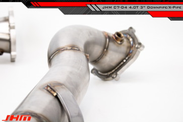 Exhaust - 3" Performance Downpipe and Midpipe w/ X-Pipe & High Flow Cat Combo (JHM) for C7 S6-S7-RS7 4.0T