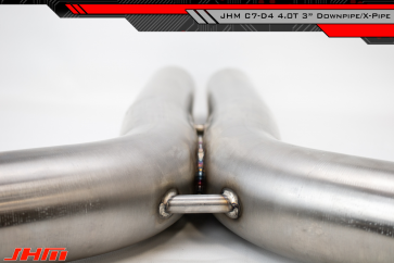 Exhaust - 3" Performance Downpipe and Midpipe w/ X-Pipe & High Flow Cat Combo (JHM) for C7 S6-S7-RS7 4.0T