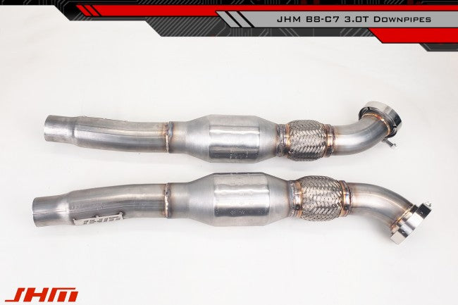 Exhaust - High-Flow Cat Downpipes (JHM) for the B8 S4-S5 Q5-SQ5 C7 A6-A7 3.0T - 0