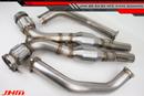 Exhaust - COMPLETE - High-Flow Cat Downpipes with X-Pipe and Integrated Baffle System (JHM Combo) for the B8 S4-S5 Q5-SQ5 C7 A6-A7 3.0T w/ 2.5" CB Connection-4