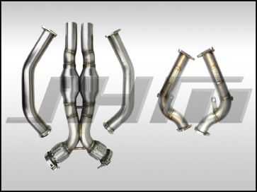 Exhaust - COMPLETE - High-Flow Cat Downpipes with X-Pipe and Integrated Baffle System (JHM Combo) for the B8 S5 4.2L w/ 2.5" CB Connection