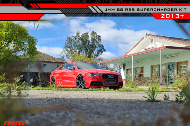 JHM Supercharger Kit for 2013 and up B8-RS5 w/ 4.2L FSI V8, Stage 3, 3+, and 4