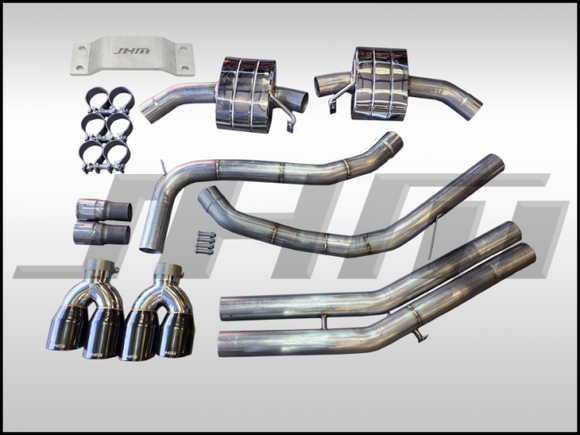 Exhaust - JHM - 2.5" Performance Cat-back - TITANIUM BLACK TIPS for B9 S4-S5 3.0T (4-Door)
