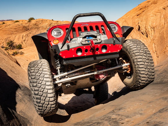 Artec Industries Jeep JK Bare Steel Nighthawk Mid-Tube Stinger Front Bumper w/ Alum Skid Bare Steel