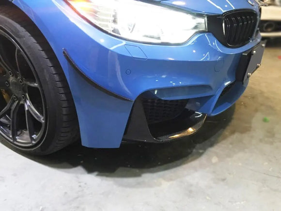 Carbon Fiber Front Bumper Canards V2 For BMW F80 M3 F82 M4 2014-2017 2PCS/Set